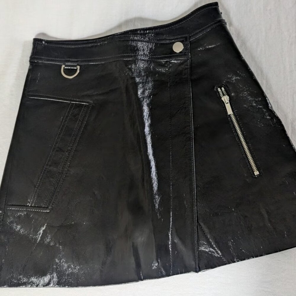 DEREK LAM 10 CROSBY Skirt Patent Leather Mini Skirt